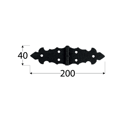 ZFD 200 C Závěs francouzský ozdobný200x33x2,0 mm černý Doprodej