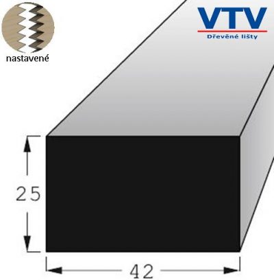 Lišta dřevěná H 4225 SM nast. 2,4m