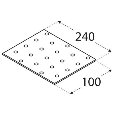 PP13 – destička perforovaná 240x100x2,0 mm