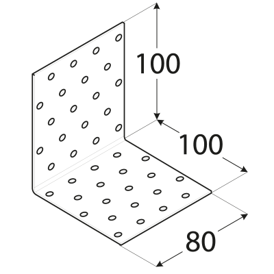 KM12 – úhelník montážní 100x100x80x2,0 mm