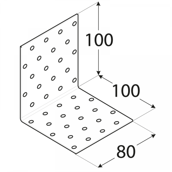 KM12 - úhelník montážní 100x100x80x2,0 mm 1