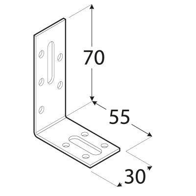 KRD 2 – úhelník stavitelný 70x55x30x2,0 mm