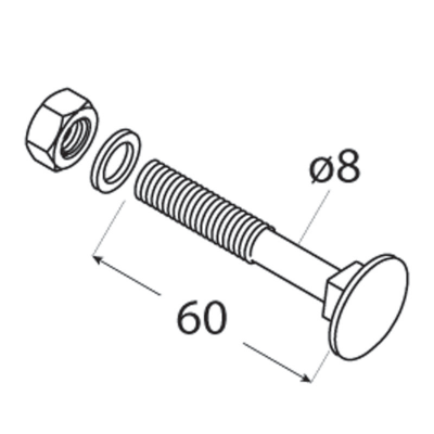 ZACB 08060 Šroub vratový černý C 8×60 4ks/balení