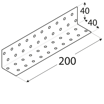 KM15 – úhelník montážní 40x40x200x2,0 mm