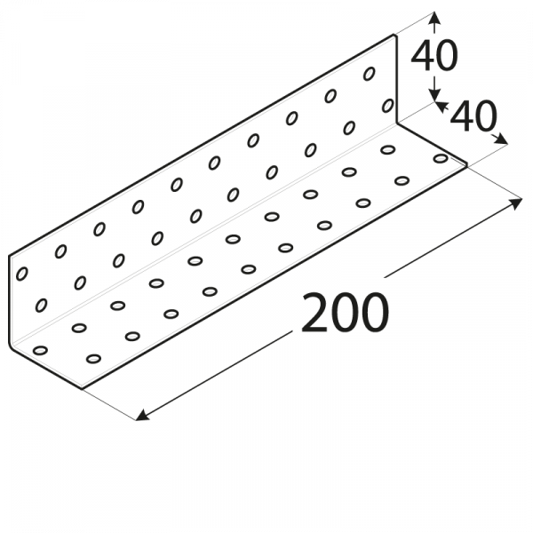 KM15 - úhelník montážní 40x40x200x2,0 mm 1