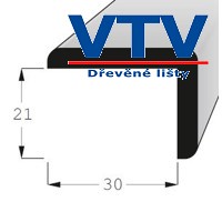 Lišta dřevěná R 3021 SM   2,4m