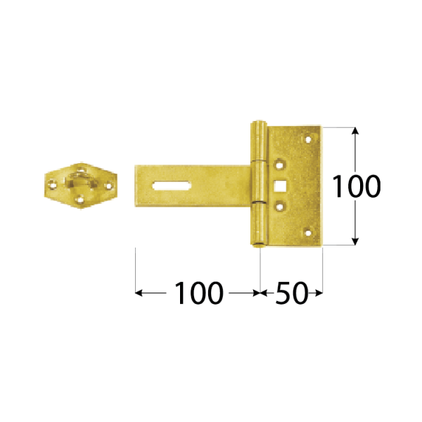 ZZBR 150 Závěs zamykací brankový 150x100x2,0 mm 1