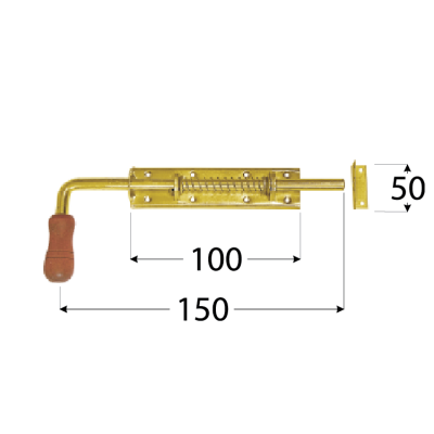 WSP 150  Zástrč pružinová s dřev. koncovkou 150×50 mm