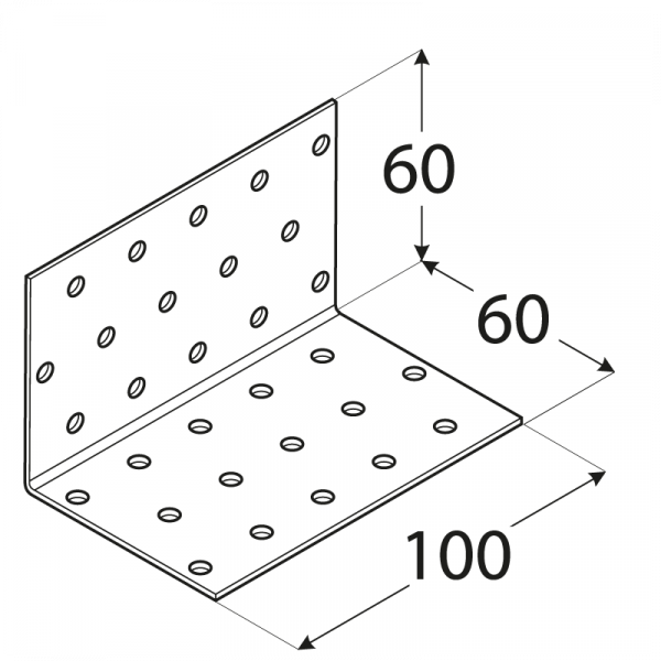 KM6 - úhelník montážní 60x60x100x2,0 mm 1