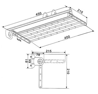 Drzak kalhot sklopny 450*215mm