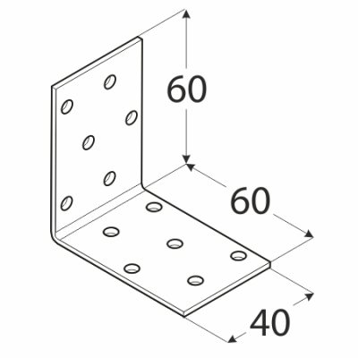 KM3 – úhelník montážní 60x60x40x2,0 mm