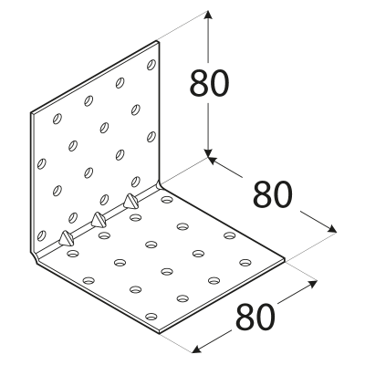 KMP 9 – úhelník montážní s prolisem 80x80x80x1,5 mm