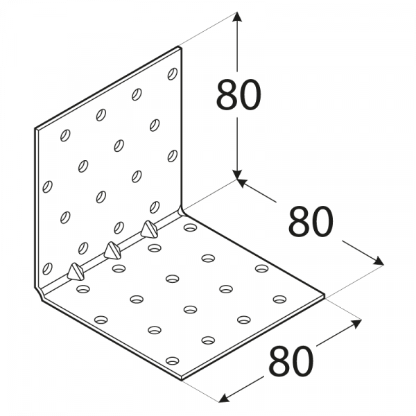 KMP 9 - úhelník montážní s prolisem 80x80x80x1,5 mm 1