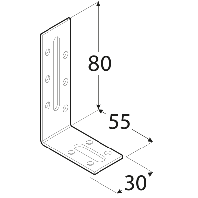 KRD 3 – úhelník stavitelný 80x55x30x2,0 mm