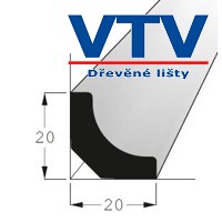 Lišta dřevěná RVI 2020 SM  2,4m c.168