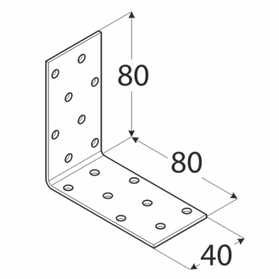 KM7 – úhelník montážní 80x80x40x2,0 mm
