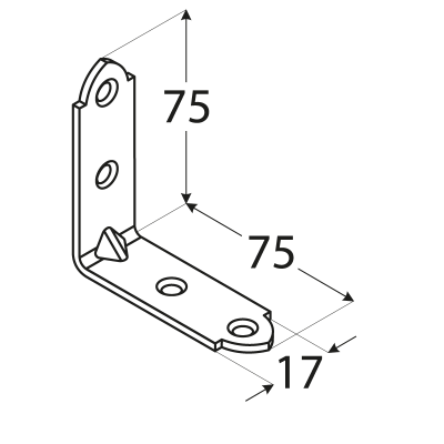 KW4 – úhelník úzký75x75x17x2,0 mm