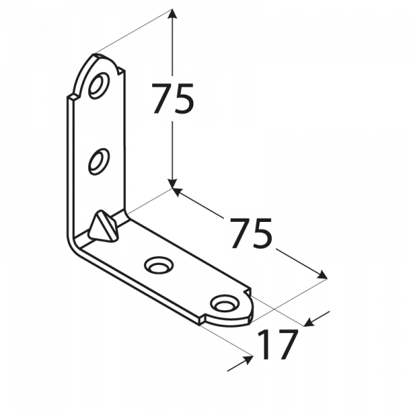 KW4 - úhelník úzký75x75x17x2,0 mm 1