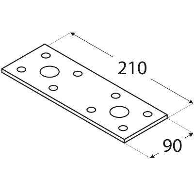 LP6 – spojka plochá 210x90x2,5 mm