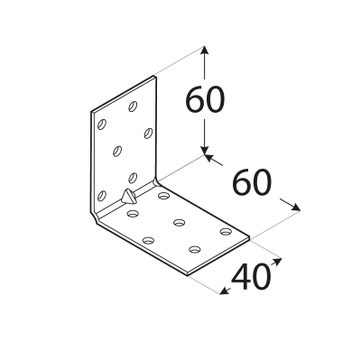 KMP 4 – úhelník montážní s prolisem 60x60x40x1,5 mm