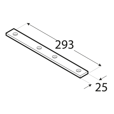 LW7 – spojka úzká 293x25x5,0 mm