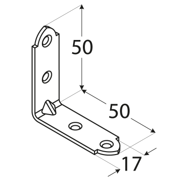 KWO 3 / KW 50 – úhelník úzký50x50x17x2,0 mm (zinc coated)