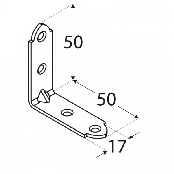 KWO 3 / KW 50 - úhelník úzký50x50x17x2,0 mm (zinc coated) 1