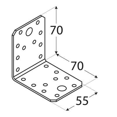KL2 – úhelník spojovací 70x70x55x2,5  mm