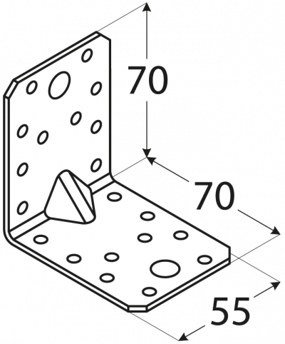 KP4 – úhelník s prolisem 70x70x55x2,5 mm