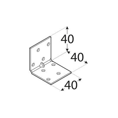 KMP 1 – úhelník montážní s prolisem 40x40x40x1,5 mm