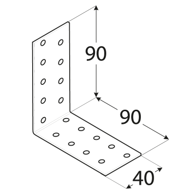KM16 – úhelník montážní 90x90x40x2,0 mm