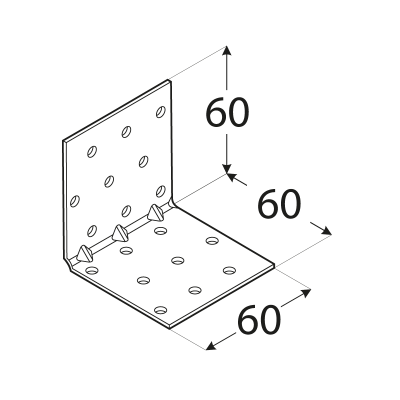 KMP 5 – úhelník montážní s prolisem 60x60x60x1,5 mm