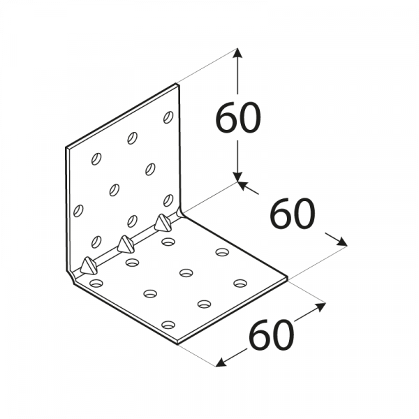 KMP 5 - úhelník montážní s prolisem 60x60x60x1,5 mm 1