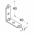 KWO 2/ KW 40 - úhelník úzký40x40x17x1,5 mm (zinc coated) 2