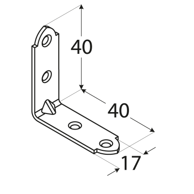KWO 2/ KW 40 – úhelník úzký40x40x17x1,5 mm (zinc coated)