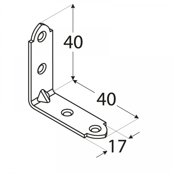 KWO 2/ KW 40 - úhelník úzký40x40x17x1,5 mm (zinc coated) 1