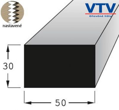 Lišta dřevěná H 5030   nast.2,4m