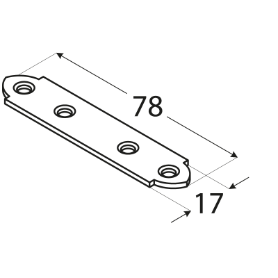 LW80 – spojka úzká 78x15x1,5 mm