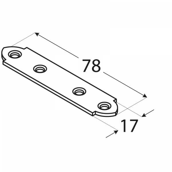 LW80 - spojka úzká 78x15x1,5 mm 1