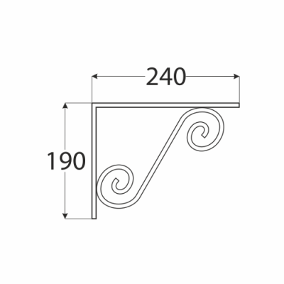 WOZ 240 HB konzole dekorativní kovaná 240×190 gradovaná černá
