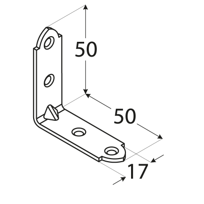 KW3 – úhelník úzký50x50x17x2,0 mm