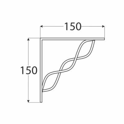 WPRP 150 konzole se splétanou vzpěrou 150×150 černá