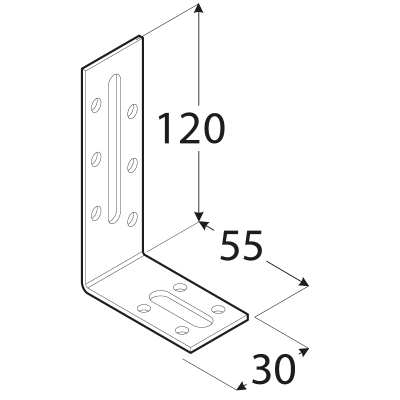 KRD 4 – úhelník stavitelný 120x55x30x2,0 mm
