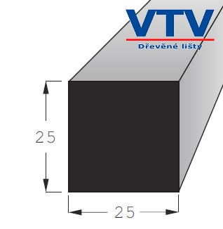 Lišta dřevěná H 2525   2m