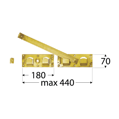 WBR 440  Závora branová 440x70x180 mm