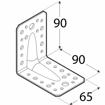 KP1 – úhelník s prolisem 90x90x65x2,5 mm