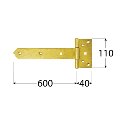 ZBW 600  Závěs brankový 600x65x110x40x4,0 mm