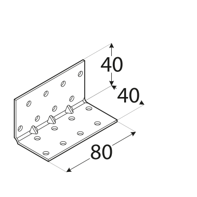 KMP 3 – úhelník montážní s prolisem 40x40x80x1,5 mm
