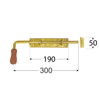 WSP 260  Zástrč pružinová s dřev. koncovkou 260×50 mm