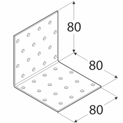 KM9 – úhelník montážní 80x80x80x2,0 mm